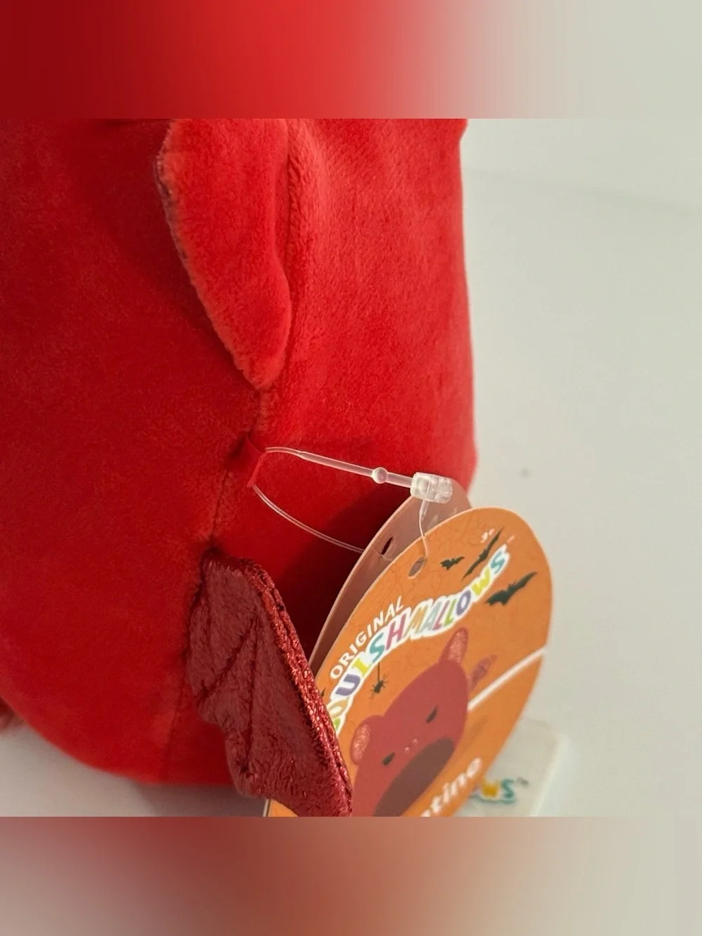 Squishmallow 5 Inch Valentine Red Bat Fuzzy Belly NWT